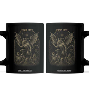 Jersey Devil Coffee Mug Vintage Weird Creepy Creature Leeds Devil TS10 Black Print Your Wear