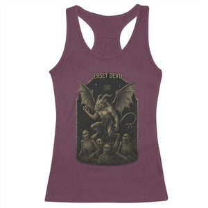 Jersey Devil Racerback Tank Top Vintage Weird Creepy Creature Leeds Devil TS10 Maroon Print Your Wear