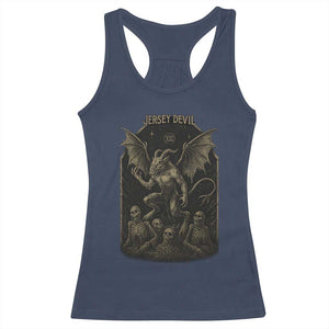 Jersey Devil Racerback Tank Top Vintage Weird Creepy Creature Leeds Devil TS10 Navy Print Your Wear