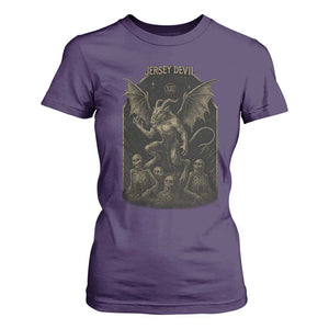Jersey Devil T Shirt For Women Vintage Weird Creepy Creature Leeds Devil TS10 Purple Print Your Wear