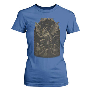 Jersey Devil T Shirt For Women Vintage Weird Creepy Creature Leeds Devil TS10 Royal Blue Print Your Wear