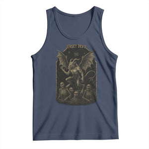 Jersey Devil Tank Top Vintage Weird Creepy Creature Leeds Devil TS10 Navy Print Your Wear