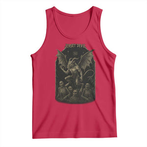 Jersey Devil Tank Top Vintage Weird Creepy Creature Leeds Devil TS10 Red Print Your Wear