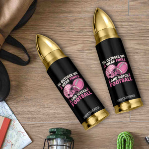 In October We Wear Pink Football Breast Cancer Awareness Bullet Tumbler Pink Ribbon Checkered Game Day TS10 Print Your Wear