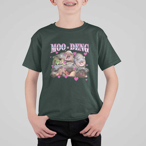 Funny Moo-Deng Baby Pygmy Hippo T Shirt For Kid Cute Zoo For Family TS10 Dark Forest Green Print Your Wear