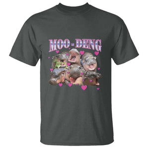 Funny Moo-Deng Baby Pygmy Hippo T Shirt Cute Zoo For Family TS10 Dark Heather Print Your Wear