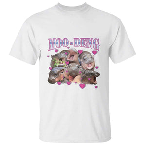 Funny Moo-Deng Baby Pygmy Hippo T Shirt Cute Zoo For Family TS10 White Print Your Wear