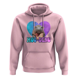Funny Moo-Deng Baby Pygmy Hippo Hoodie Heart Shape Cute Zoo For Family TS10 Light Pink Print Your Wear