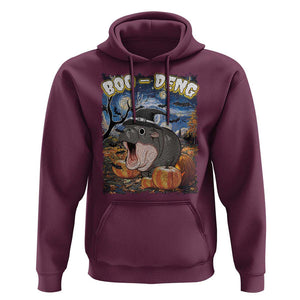 Moo-Deng Baby Pygmy Hippo Van Gogh Starry Night Hoodie Halloween Gothic Witchy Vibes Cute Zoo For Family TS10 Maroon Print Your Wear
