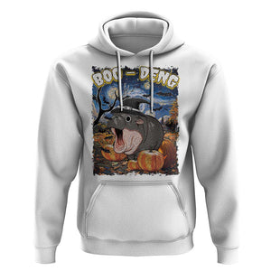 Moo-Deng Baby Pygmy Hippo Van Gogh Starry Night Hoodie Halloween Gothic Witchy Vibes Cute Zoo For Family TS10 White Print Your Wear