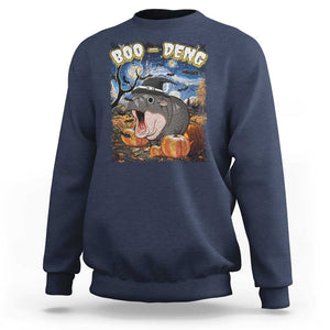 Moo-Deng Baby Pygmy Hippo Van Gogh Starry Night Sweatshirt Halloween Gothic Witchy Vibes Cute Zoo For Family TS10 Navy Print Your Wear