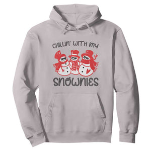 Snowman Christmas Hoodie Chillin With My Snowmies Ugly Gift TS10 Ice Gray Print Your Wear