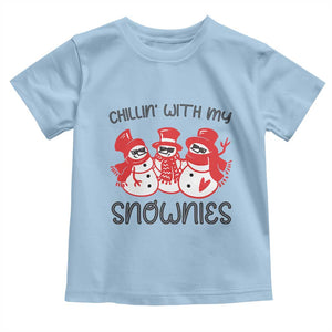 Snowman Christmas Baby Shirt Chillin With My Snowmies Ugly Gift TS10 Light Blue Print Your Wear