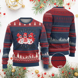 Snowman Christmas Ugly Christmas Sweater Chillin With My Snowmies Ugly Gift TS10 Burgundy Print Your Wear