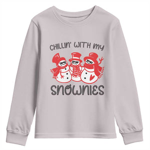 Snowman Christmas Long Sleeve Shirt Chillin With My Snowmies Ugly Gift TS10 Ice Gray Print Your Wear
