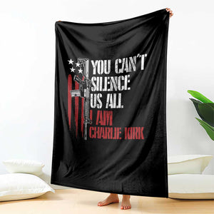 Charlie Kirk Throw Blanket You Cant Silence Us All USA Flag TS10 Print Your Wear