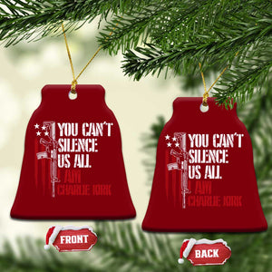 Charlie Kirk Ceramic Ornament You Cant Silence Us All USA Flag TS10 Print Your Wear