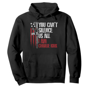 Charlie Kirk Hoodie You Cant Silence Us All USA Flag TS10 Black Print Your Wear