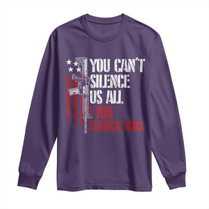 Charlie Kirk Long Sleeve Shirt You Cant Silence Us All USA Flag TS10 Purple Print Your Wear