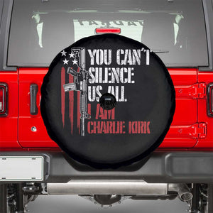 Charlie Kirk Spare Tire Cover You Cant Silence Us All USA Flag TS10 Black Print Your Wear