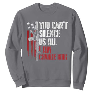 Charlie Kirk Sweatshirt You Cant Silence Us All USA Flag TS10 Charcoal Print Your Wear