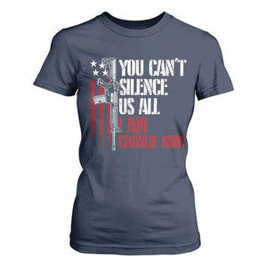 Charlie Kirk T Shirt For Women You Cant Silence Us All USA Flag TS10 Navy Print Your Wear