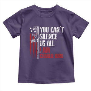 Charlie Kirk Toddler T Shirt You Cant Silence Us All USA Flag TS10 Purple Print Your Wear
