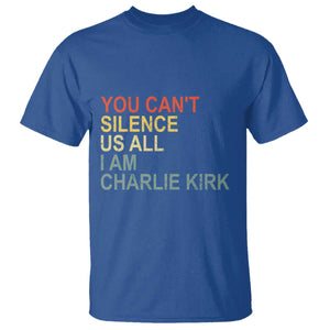 Charlie Kirk T Shirt Retro You Cant Silence Us All TS10 Royal Blue Print Your Wear