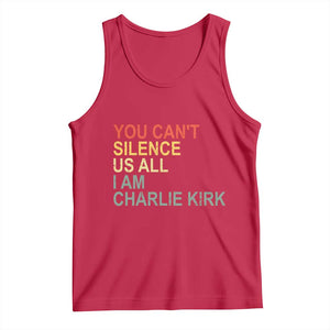 Charlie Kirk Tank Top Retro You Cant Silence Us All - Print Your Wear