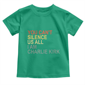 Charlie Kirk Toddler T Shirt Retro You Cant Silence Us All TS10 Irish Green Print Your Wear