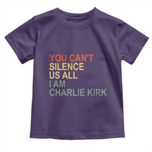 Charlie Kirk Toddler T Shirt Retro You Cant Silence Us All TS10 Purple Print Your Wear