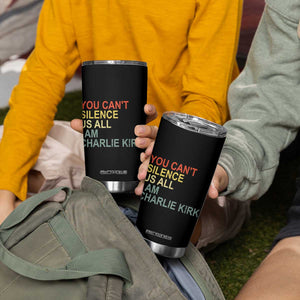 Charlie Kirk Tumbler Cup Retro You Cant Silence Us All TS10 Print Your Wear