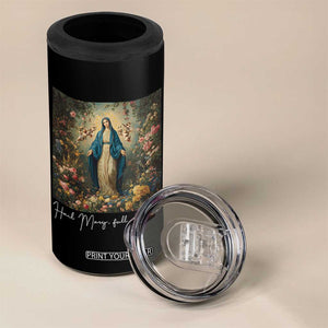 Marian Catholic 4 in 1 Can Cooler Tumbler Hail Mary Full Of Grace Blessed Virgin Mary Floral TS10 Print Your Wear