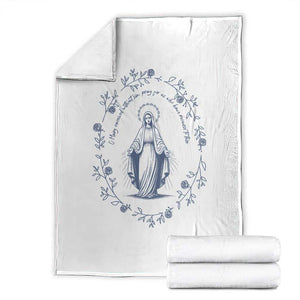 Marian Catholic Throw Blanket Virgin Mary Catholic Floral Women Religious TS10 White Print Your Wear
