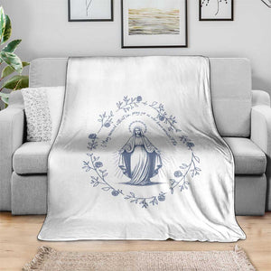 Marian Catholic Throw Blanket Virgin Mary Catholic Floral Women Religious TS10 Print Your Wear