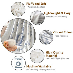 Marian Catholic Throw Blanket Virgin Mary Catholic Floral Women Religious TS10 Print Your Wear