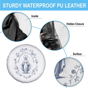 Marian Catholic Spare Tire Cover Virgin Mary Catholic Floral Women Religious TS10 Print Your Wear