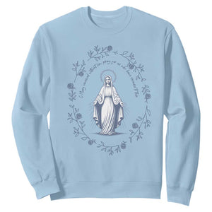 Marian Catholic Sweatshirt Virgin Mary Catholic Floral Women Religious TS10 Light Blue Print Your Wear