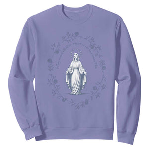 Marian Catholic Sweatshirt Virgin Mary Catholic Floral Women Religious TS10 Violet Print Your Wear