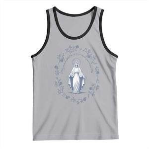 Marian Catholic Tank Top Virgin Mary Catholic Floral Women Religious TS10 Athletic Heather Black Print Your Wear