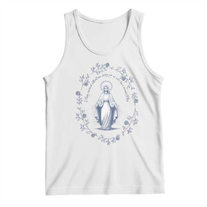 Marian Catholic Tank Top Virgin Mary Catholic Floral Women Religious TS10 White Print Your Wear