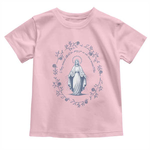 Marian Catholic Toddler T Shirt Virgin Mary Catholic Floral Women Religious TS10 Light Pink Print Your Wear