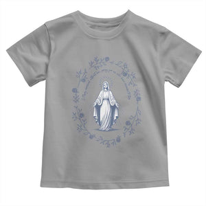 Marian Catholic Toddler T Shirt Virgin Mary Catholic Floral Women Religious TS10 Sport Gray Print Your Wear