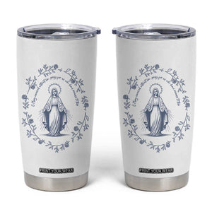 Marian Catholic Tumbler Cup Virgin Mary Catholic Floral Women Religious TS10 White Print Your Wear