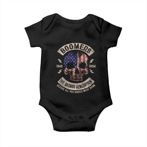 Boomers Generation Baby Onesie Before All You Sissie Were Born Skull USA Flag TS10 Black Print Your Wear