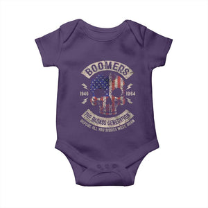 Boomers Generation Baby Onesie Before All You Sissie Were Born Skull USA Flag TS10 Purple Print Your Wear
