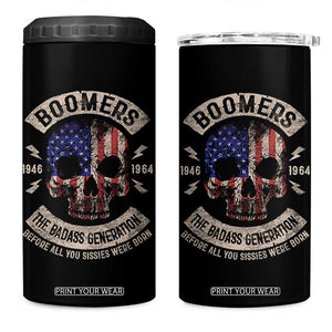 Boomers Generation 4 in 1 Can Cooler Tumbler Before All You Sissie Were Born Skull USA Flag TS10 One Size: 16 oz Black Print Your Wear