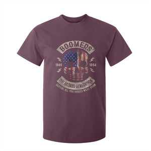 Boomers Generation T Shirt For Kid Before All You Sissie Were Born Skull USA Flag TS10 Maroon Print Your Wear