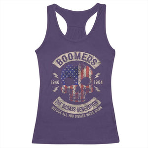 Boomers Generation Racerback Tank Top Before All You Sissie Were Born Skull USA Flag TS10 Purple Print Your Wear
