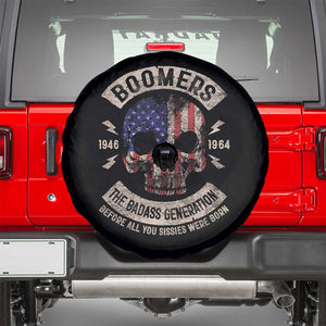 Boomers Generation Spare Tire Cover Before All You Sissie Were Born Skull USA Flag TS10 Black Print Your Wear